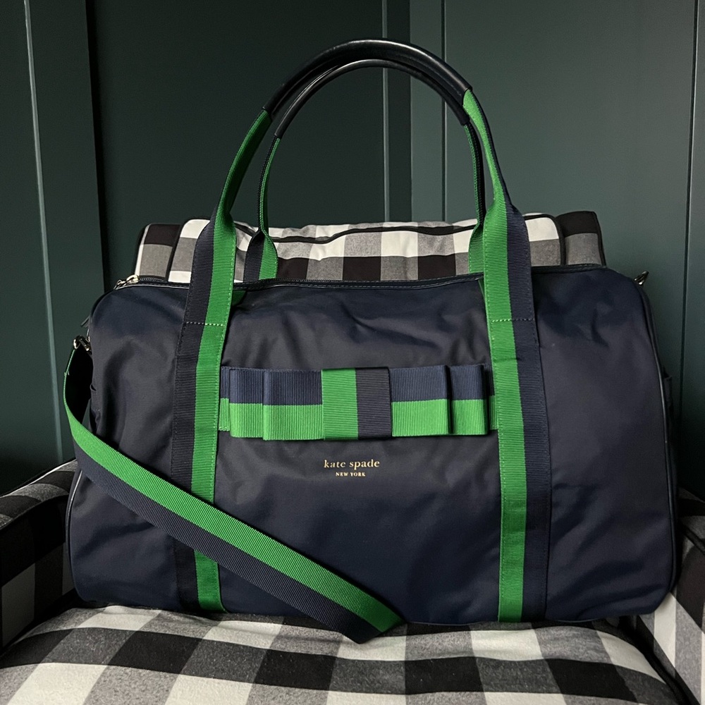 Kate Spade Barrow Street Kendra Travel Bag.  Weekender, duffle with bow.